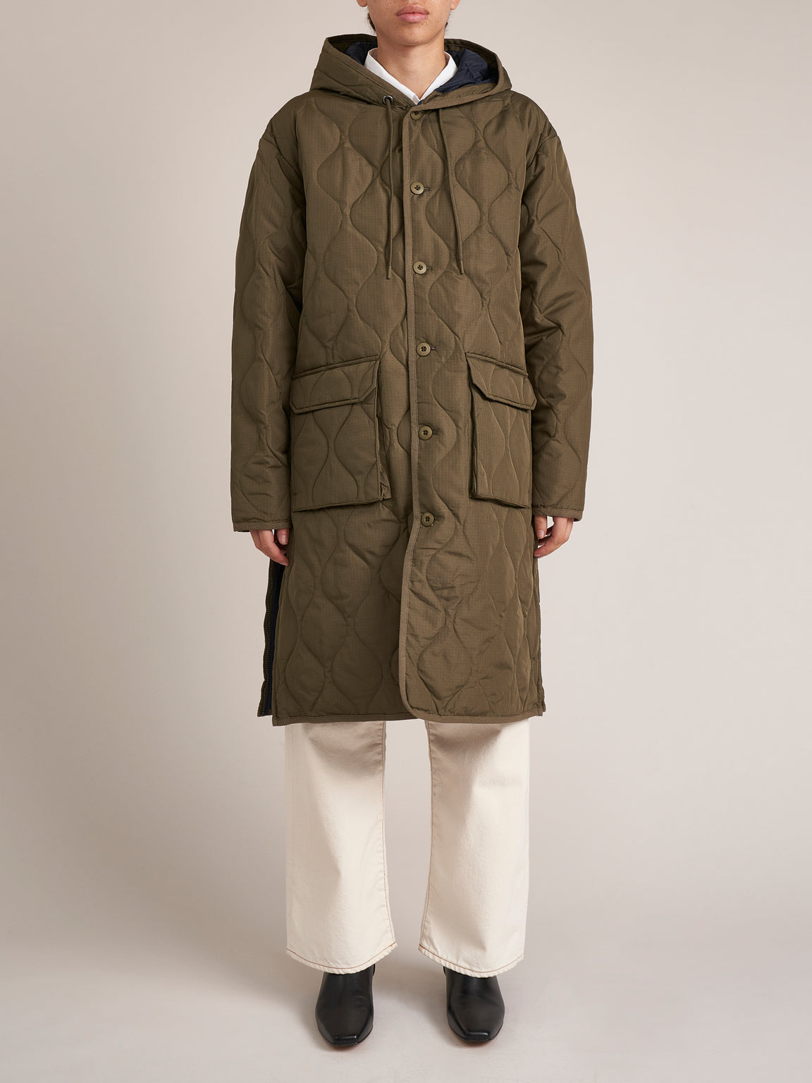 TAION | MILITARY HOOD DOWN COAT FOR WOMEN OLIVE