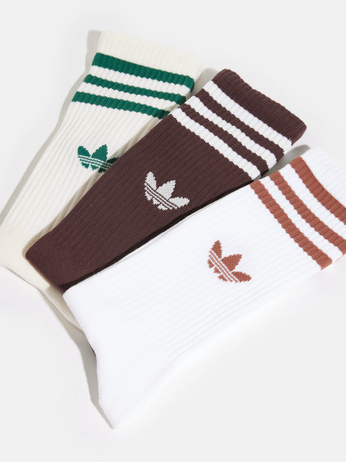 ADIDAS | SOLID CREW SOCKS 3P FOR WOMEN BROWN
