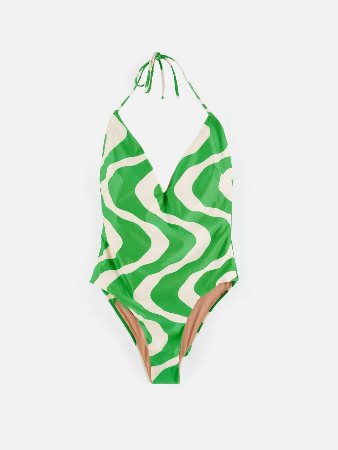Oas | Green Rippling Lido One-piece Swimsuit | Bellerose E-shop