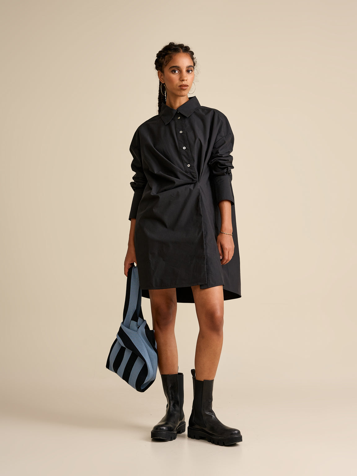 Hooper Shirt Dress - Black | Women Collection | Bellerose