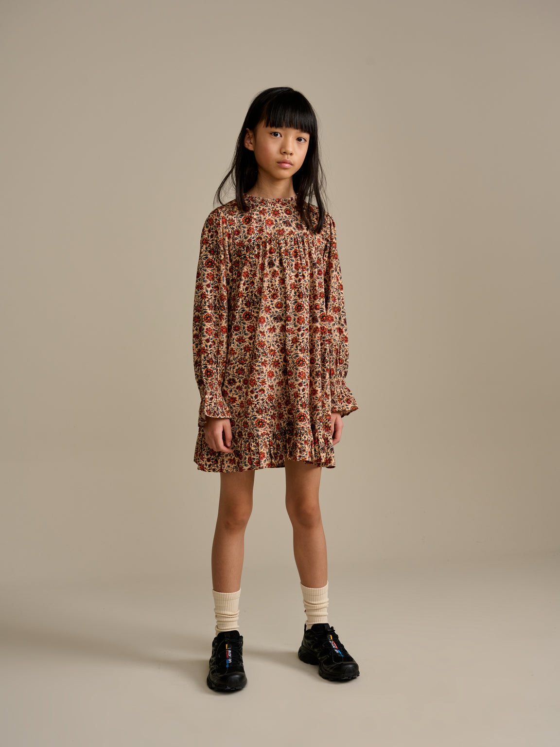 Illy Dress - Translation missing: en.product.alt_text.algolia_color.beige,red,multicolor | Girls Collection | Bellerose